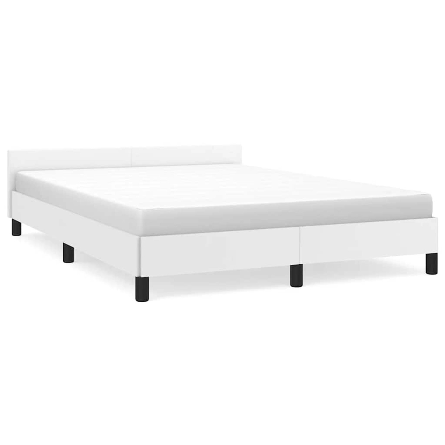 vidaXL Bettgestell mit Kopfteil ohne Matratze Weiß 140x190 cm 347496 günstig online kaufen