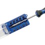 LUX Bit-Schraubenzieher mit 11-teiligem Bitmagazin, blau-schwarzer Griff. Schraubendreher-Set für Heimwerker.