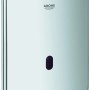 GROHE Tectron Skate Betätigungsplatte für Urinal, glänzend Chrom, mit Infrarotsensor und Logo.