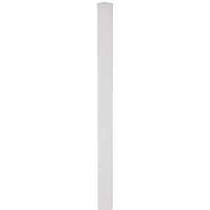Weißer Kunststoffpfosten Lightline zum Einbetonieren, 9x9x240 cm, für Zaunbau & Sichtschutz.