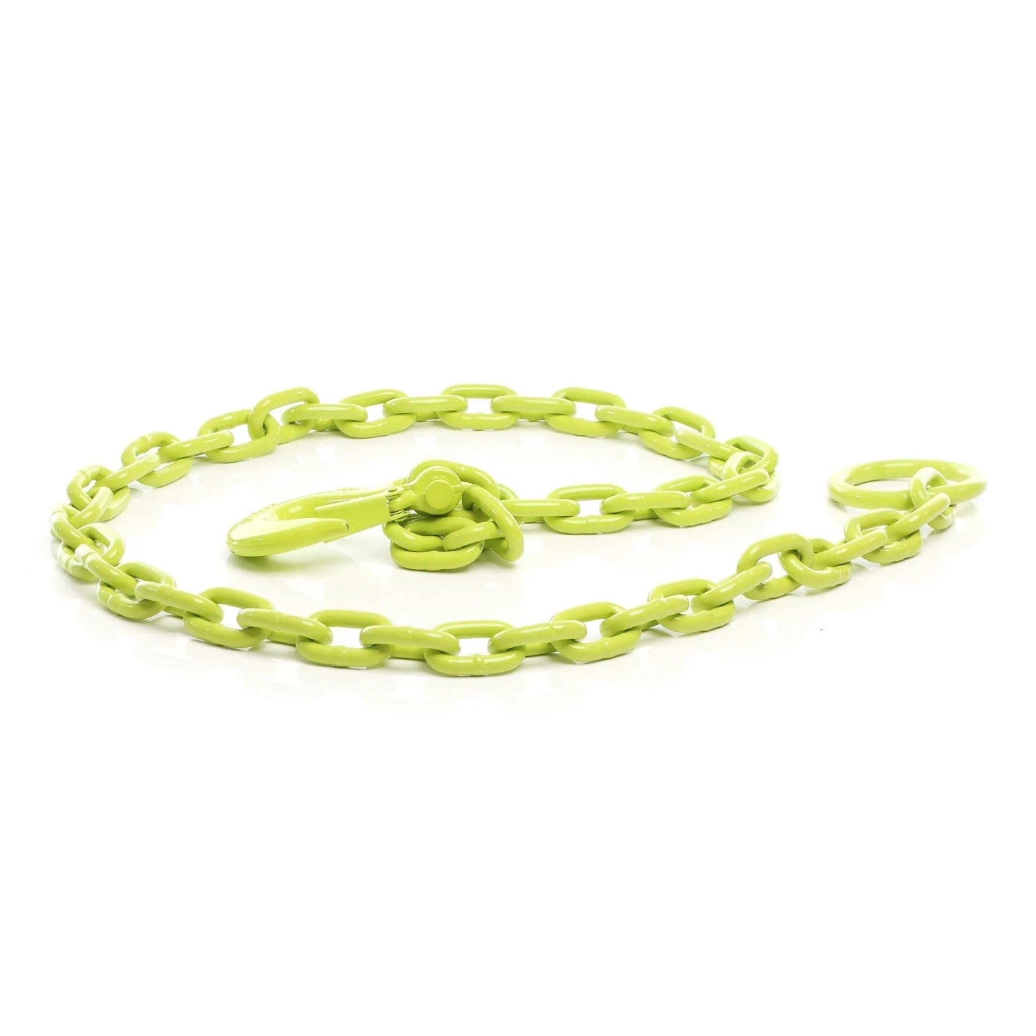 Gelbe Xpotool Forstkette, 1,65m x 8mm, mit Sicherheitshaken und Ring. Ideal zum Holzrücken von Stämmen.