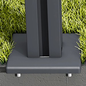 ZacAlu Abdeckplatte, anthrazit, für Zaunpfosten-Bodenanker (7,3x7,3 cm). Zubehör für Zaunbau.