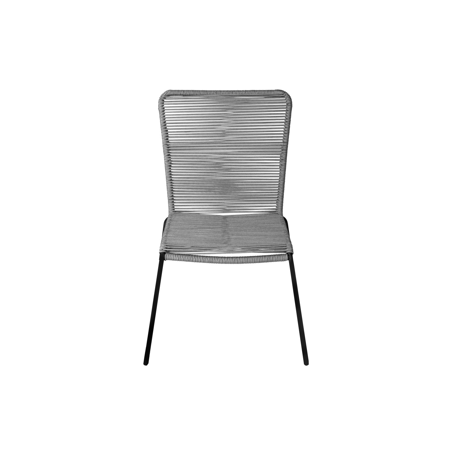 SAM Gartenstuhl Outdoor-Seilstuhl  Grau mit Eisen-Gestell in Schwarz ISRA 2 günstig online kaufen