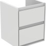 Ideal Standard Connect Air Waschbeckenunterschrank, weiß, 43 cm breit, mit zwei Schubladen.