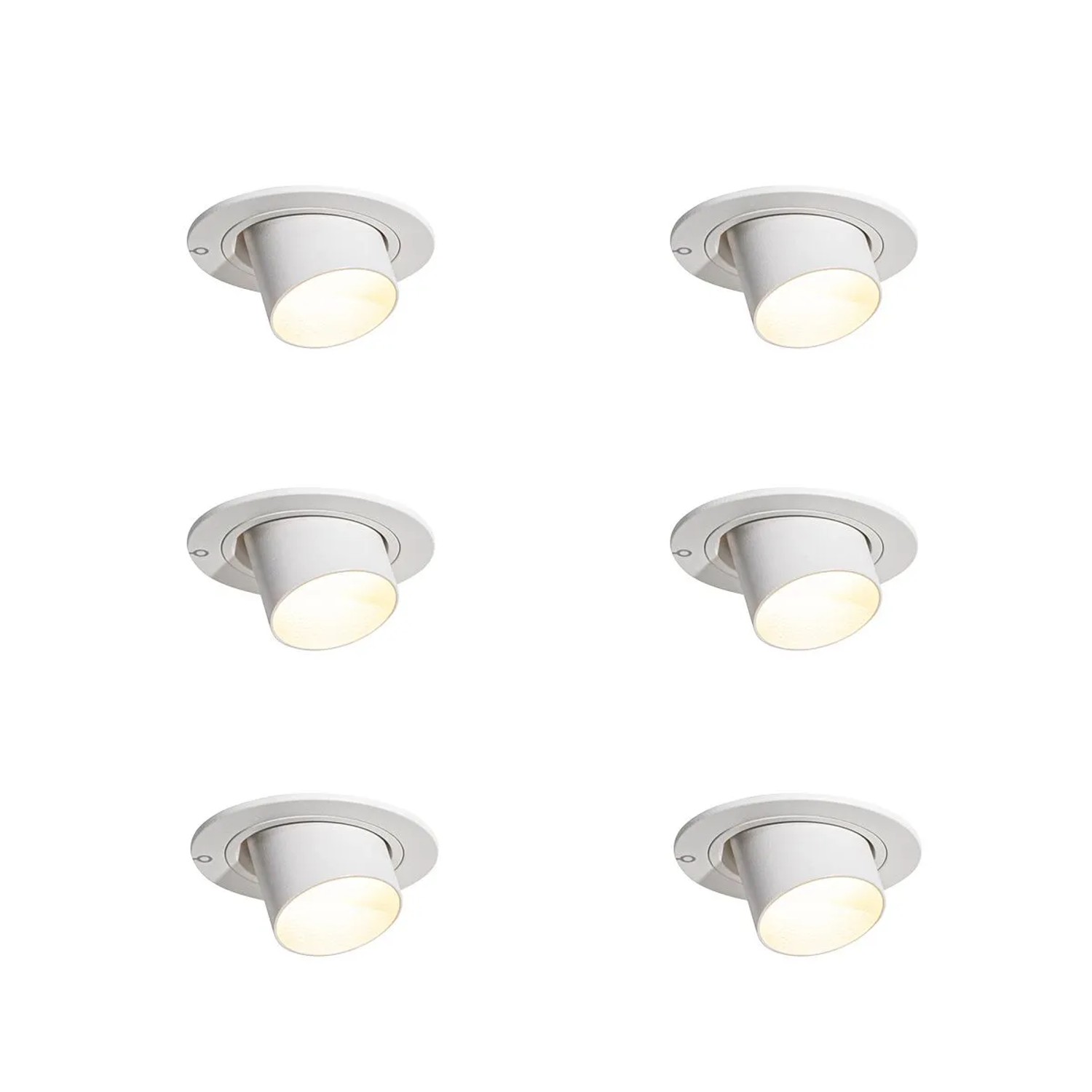 Qazqa Set Mit 6 Einbauspots Weiß GU10 35mm Rund Kippbar Installa