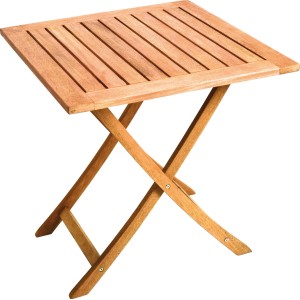 Quadratischer, brauner Klapptisch (70x70 cm) von Merxx für Garten oder Balkon.