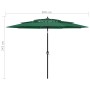 Grüner furnicato Sonnenschirm, 3 m Durchmesser, mit Aluminium-Mast für Balkon und Garten.