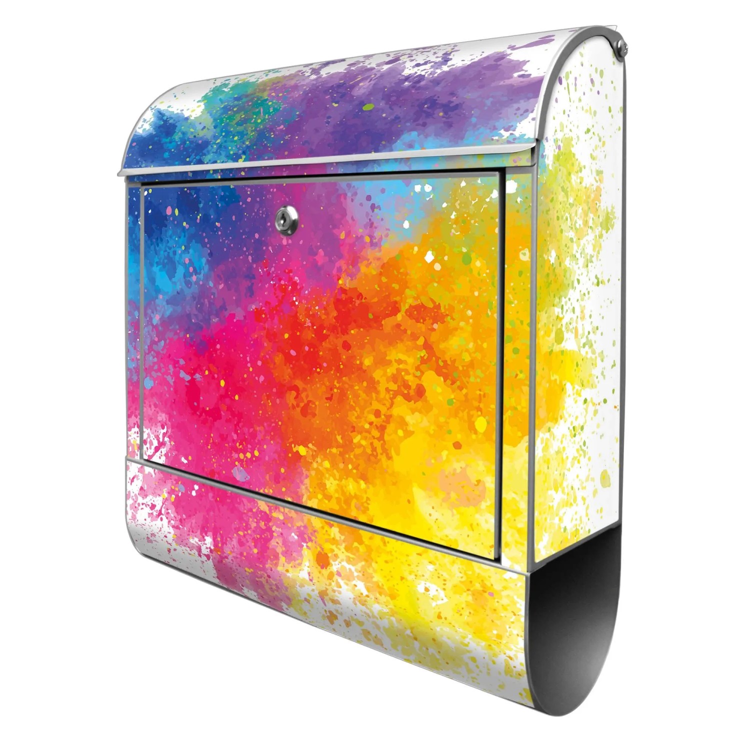 Banjado Design Briefkasten Silber Pulverbeschichtet 39x47x14cm 2 Schlüssel günstig online kaufen