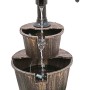 DELUKE Brunnen in Holzoptik, bronzefarbener Kunststoff, 68 cm hoch, für Garten und Teich.