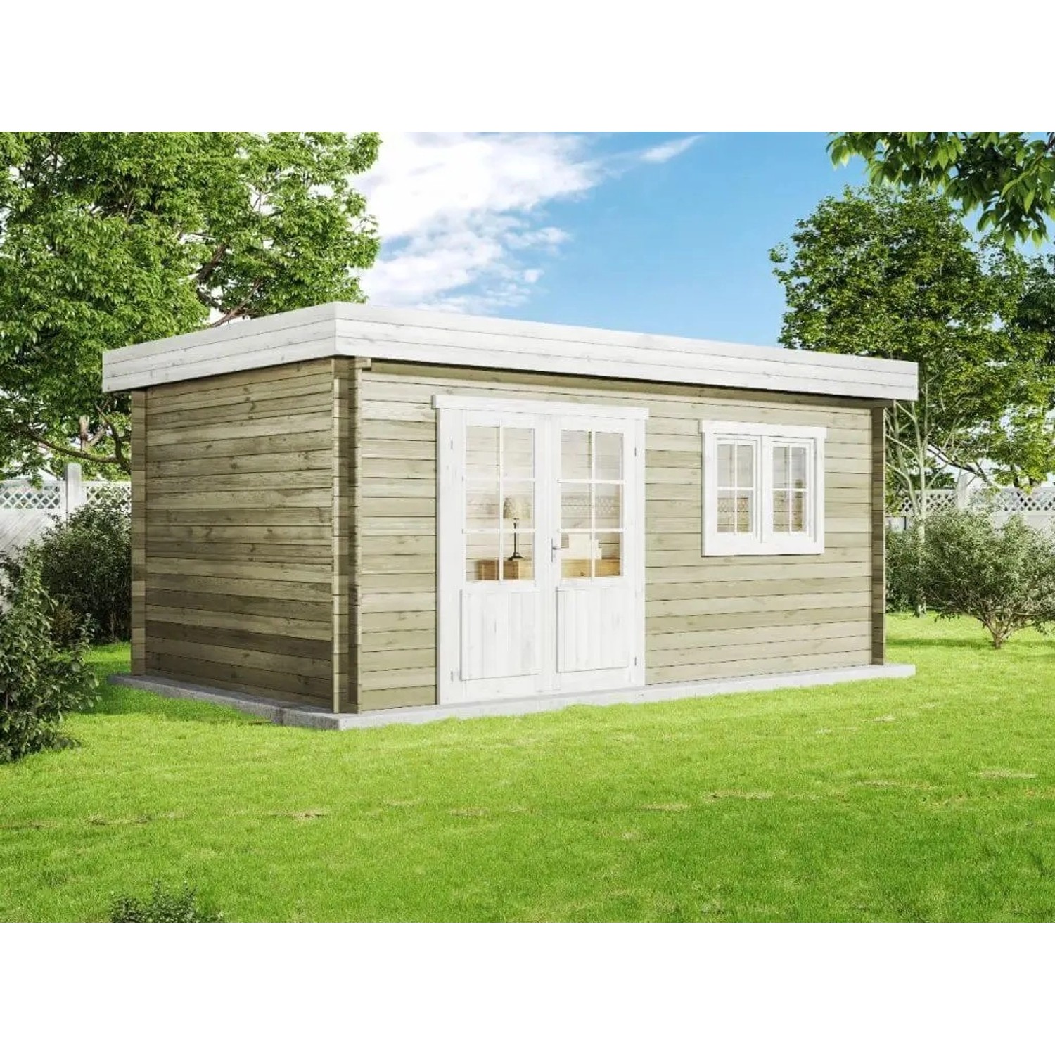 Carlsson Gartenhaus Spree-28  Pultdach Imprägniert 480 cm x 274 cm