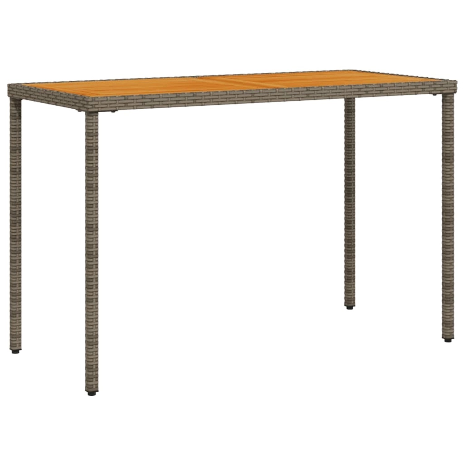 vidaXL Gartentisch mit Akazienholz-Platte Grau 115x54x74cm Poly Rattan 3650 günstig online kaufen