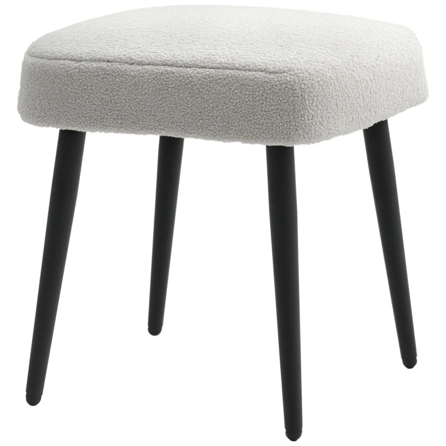 HOMCOM Fußhocker Polyester Stahl Hellgrau 42L x 42B x 47H cm