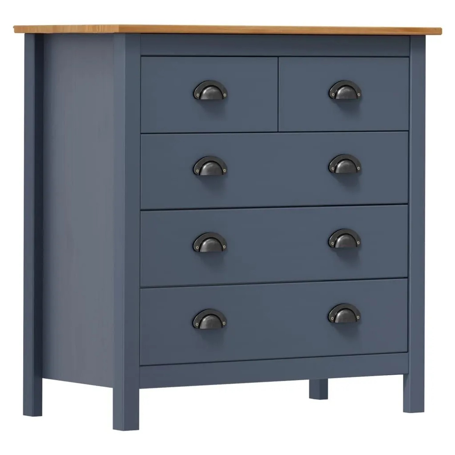 vidaXL Sideboard Hill Grau 79x40x80 cm Massivholz Kiefer 288917