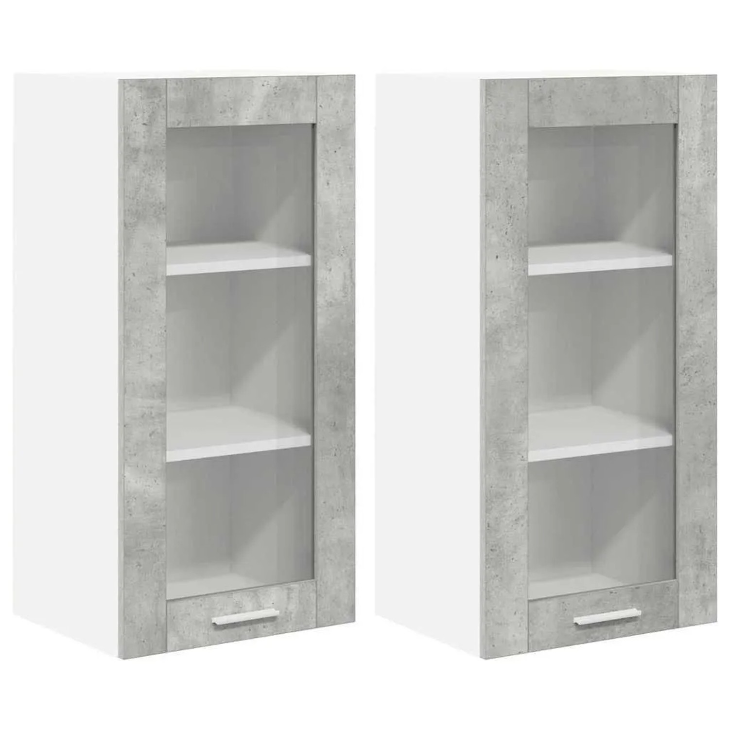 vidaXL Hängeschrank 2 Stk Beton Grau 40 x 31 x 80 cm Holzwerkstoff 884305 günstig online kaufen