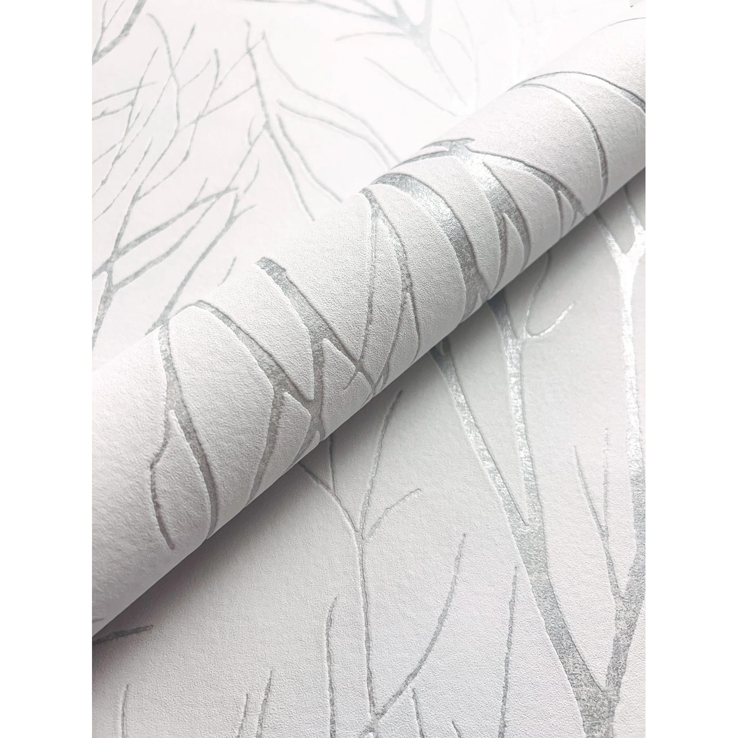 Newroom Vliestapete Spike Silver Äste Floral FSC® günstig online kaufen