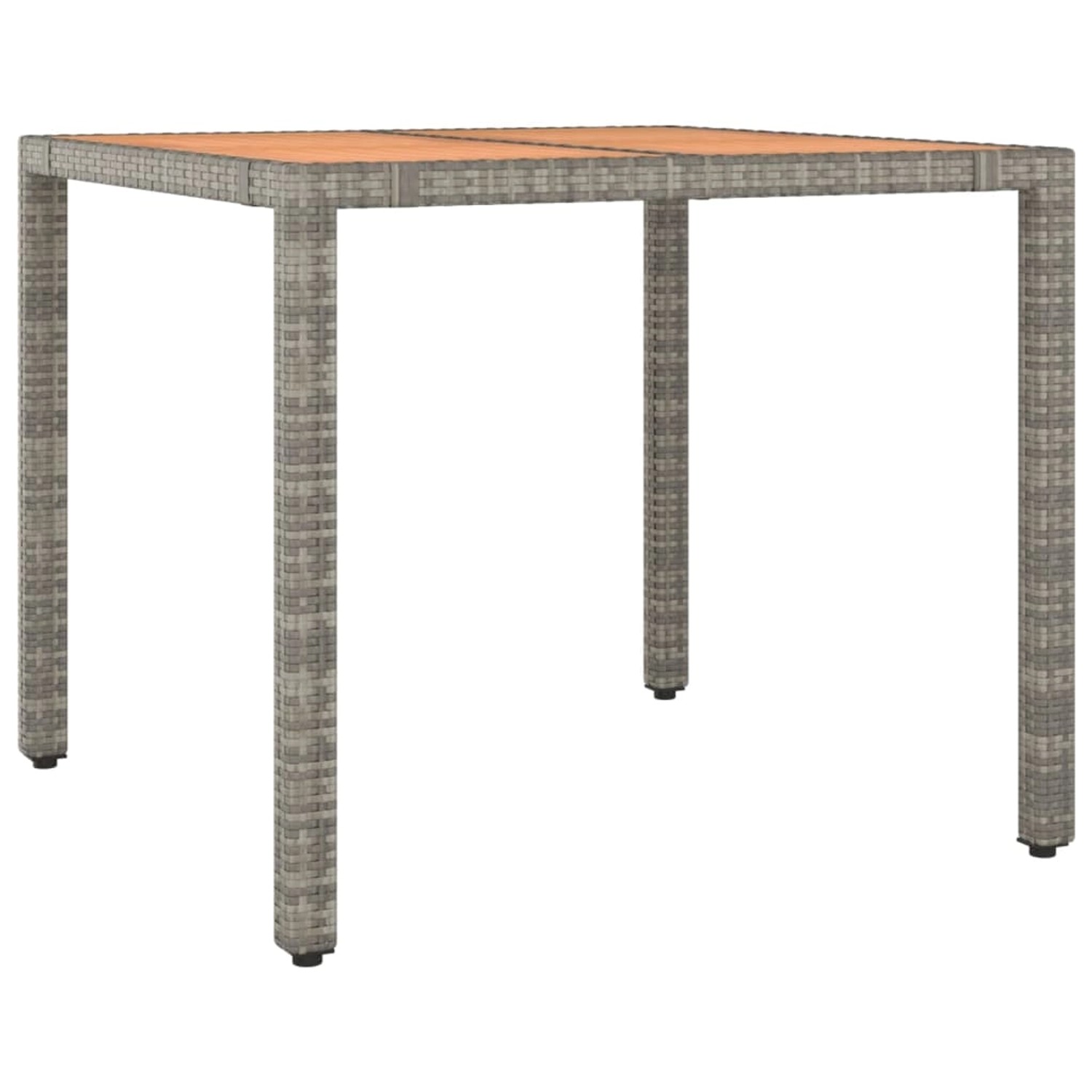 vidaXL Gartentisch mit Holzplatte Grau Poly Rattan & Massivholz Akazie 3195 günstig online kaufen