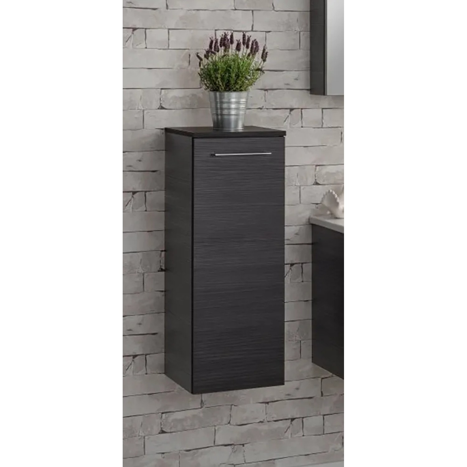 Fackelmann Bad-Hängeschrank B.Perfekt Dark Oak, 30,5 cm breit, zur Wandmontage im Badezimmer.