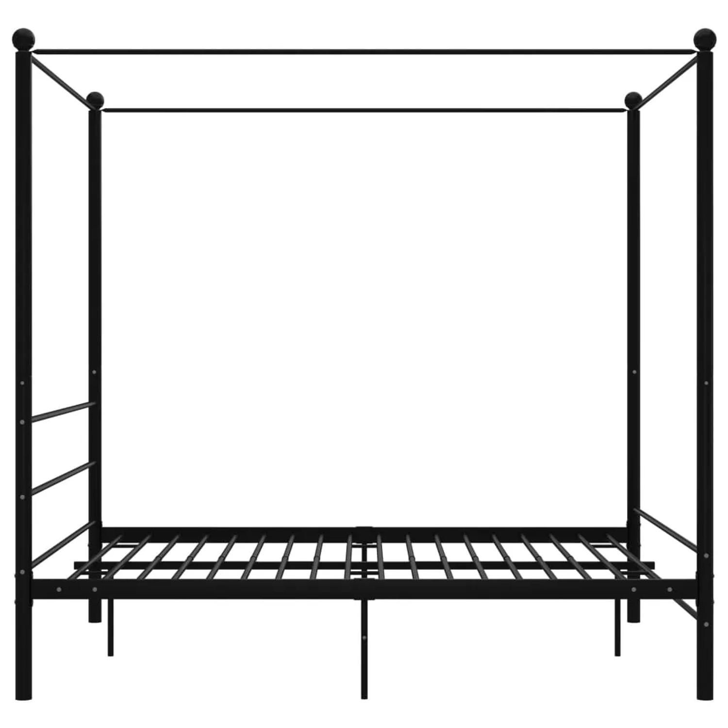 Schwarzes Metall Himmelbett 160x200 cm von vidaXL. Bettgestell ohne Matratze.
