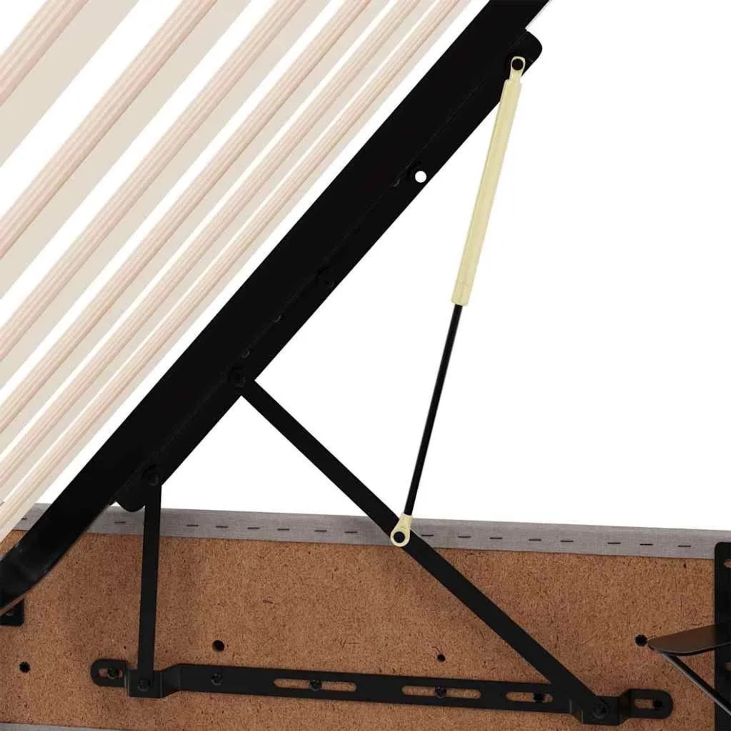 vidaXL Bett mit LED-Lichtleisten mit Kopfteil Taupe 200 x 200 cm Stoff 3372830_16