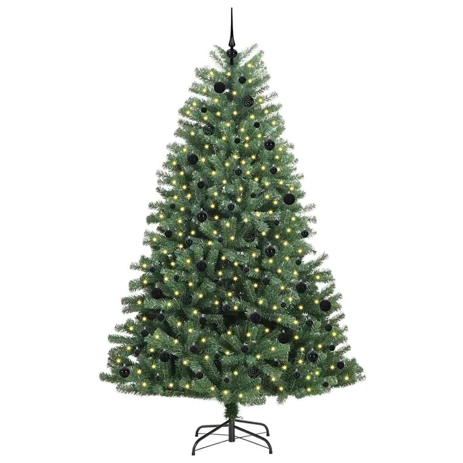 vidaXL Künstlicher Klappbarer Weihnachtsbaum mit 300 LEDs Grün 240 cm 3395506