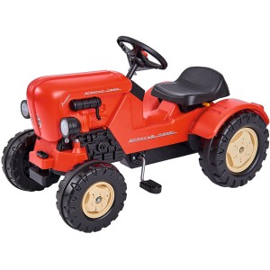 Roter BIG Trettraktor Porsche Diesel Junior mit verstellbarem Sitz für Kinder.