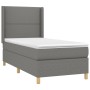 vidaXL Boxspringbett, dunkelgrau, 90x190 cm, Stoffbett mit Matratze und Kopfteil.