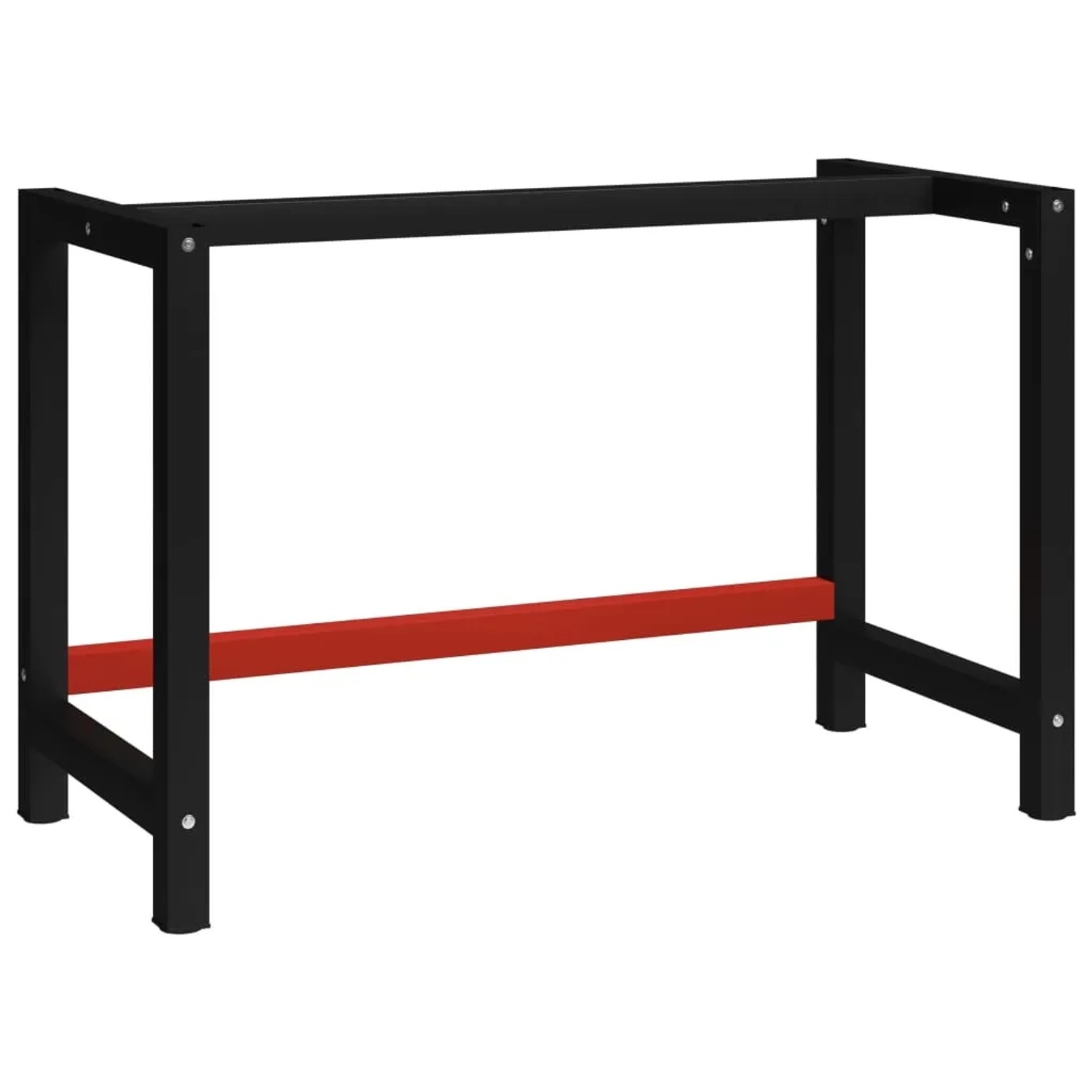 Werkbankgestell von vidaXL, Metall, schwarz und rot, 120x57x79 cm. Tischgestell für Werkbank.