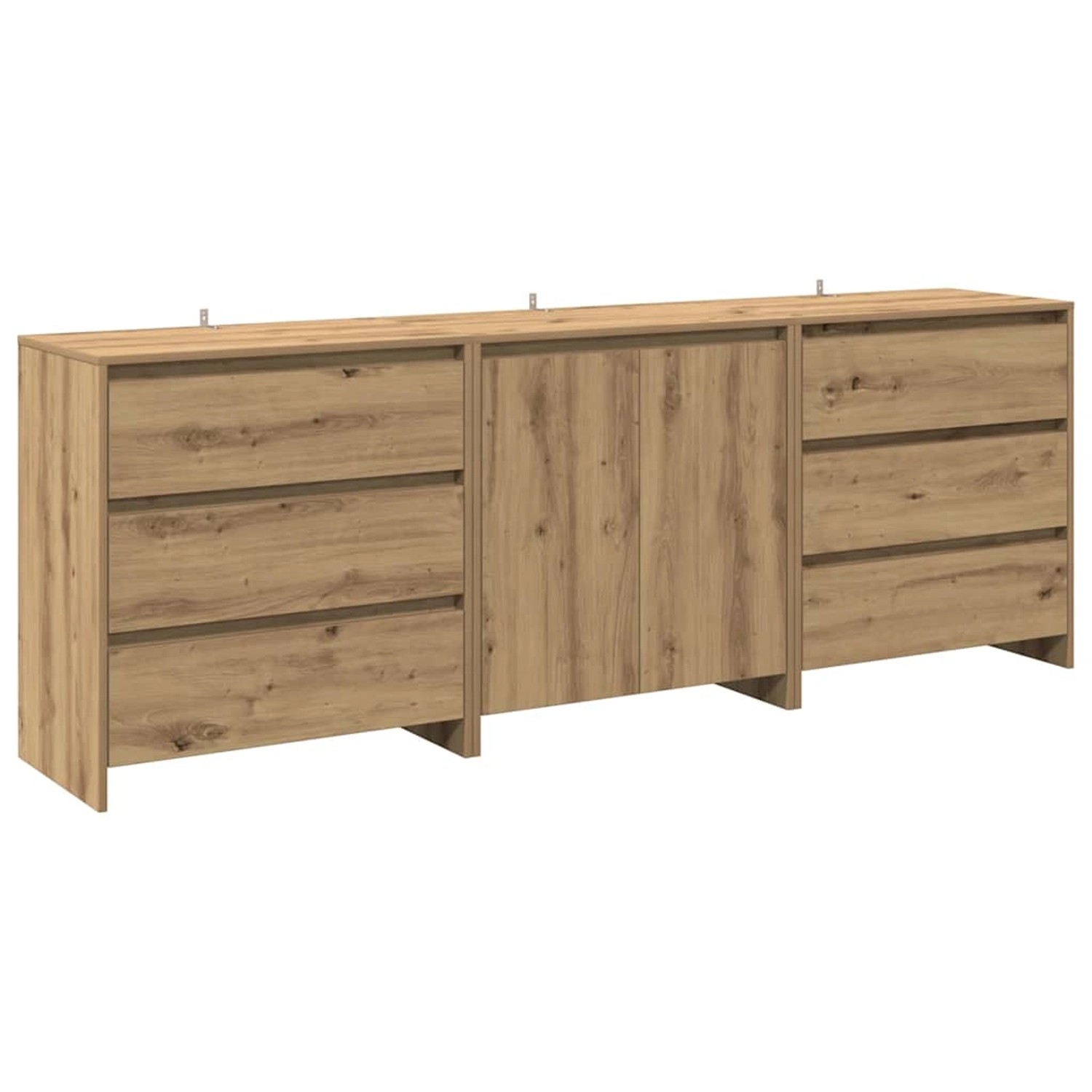vidaXL 3-Tlg Sideboard Artisan-Eiche Holzwerkstoff 3329180 günstig online kaufen