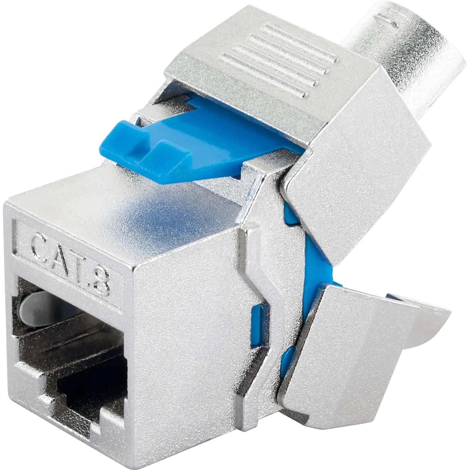 Schwaiger Keystone CAT8 Modul, werkzeuglose Installation für Netzwerktechnik.