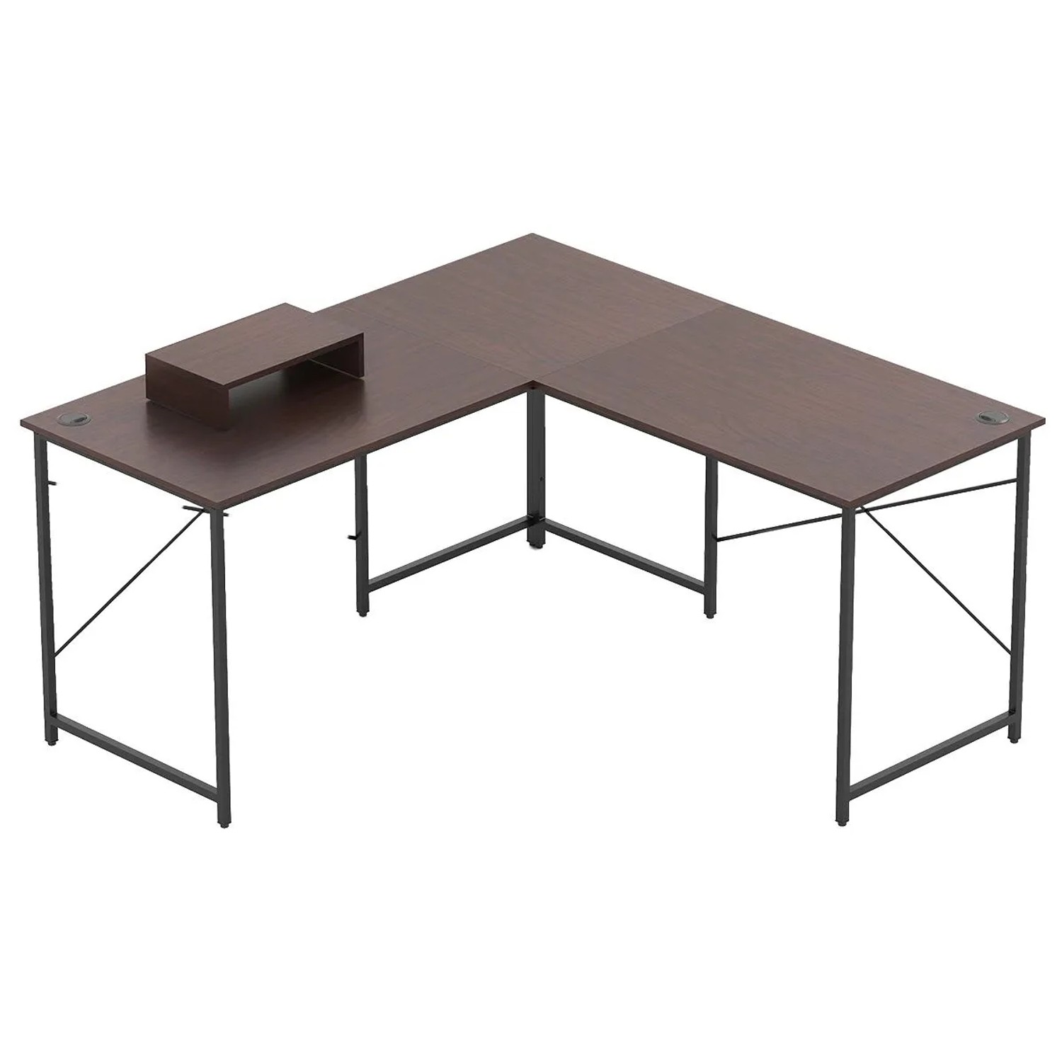 Costway L-Förmiger Schreibtisch Reversibel Ohne Ladestation Braun günstig online kaufen