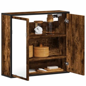 vidaXL Bad-Spiegelschrank Räuchereiche 65x20x60 cm Holzwerkstoff 849256