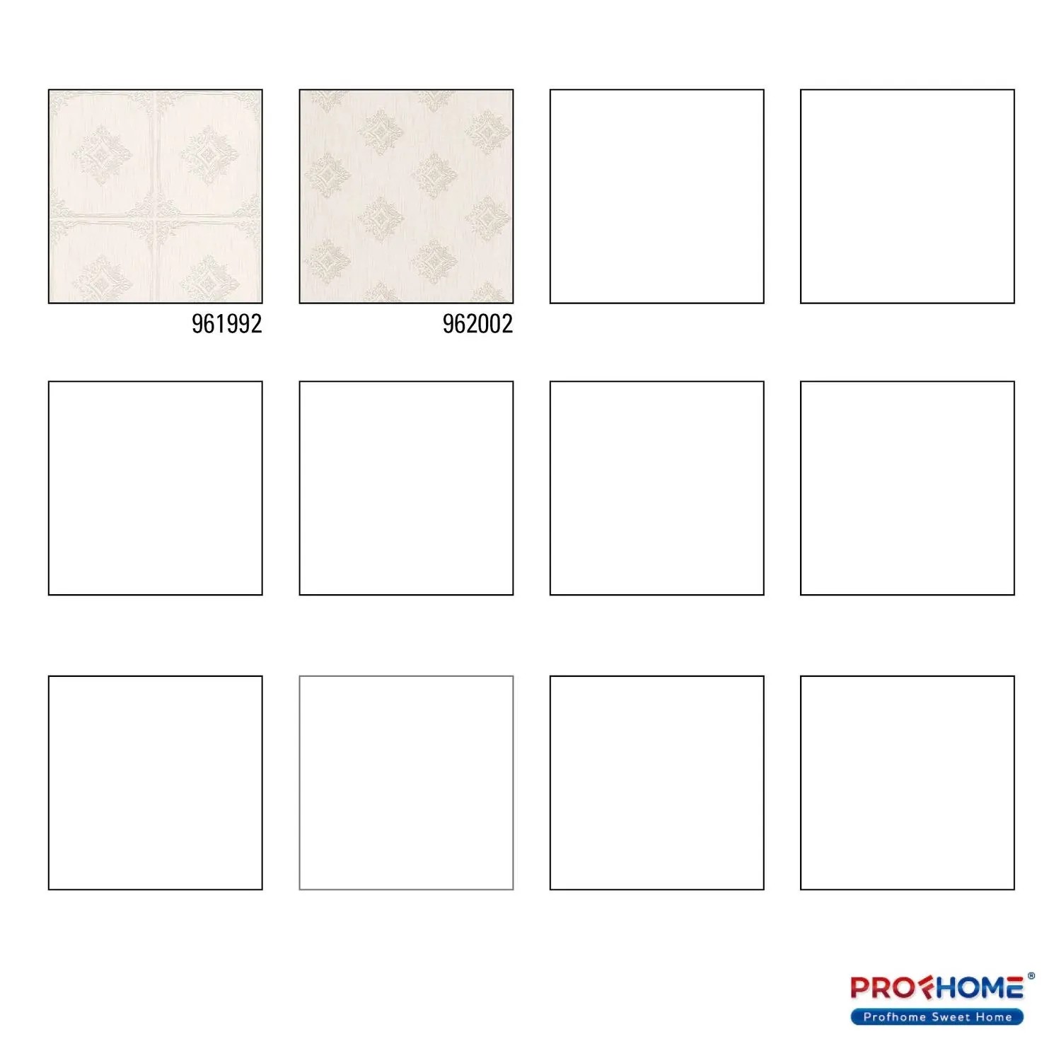 PROFHOME Barock Tapete, Ornament, Beige/Grau, 0,53x10,05m. Dekorative Textiltapete mit Muster.