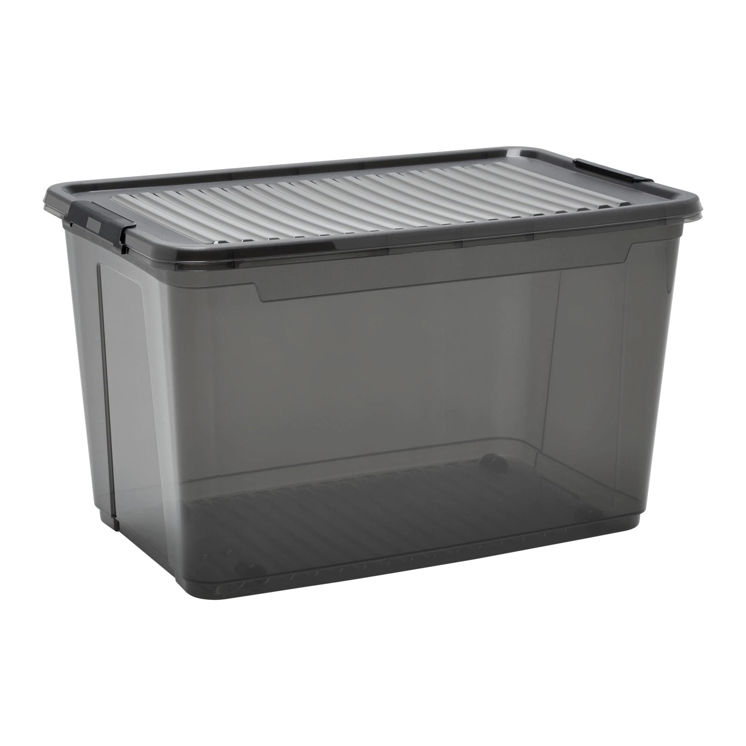 Mömax Box mit Deckel Leo Transparent/Schwarz ca. 56l