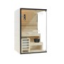 Home Deluxe Sauna SHADOW M für 2 Personen, traditionelle Holzsauna mit Glasfront und Zubehör.