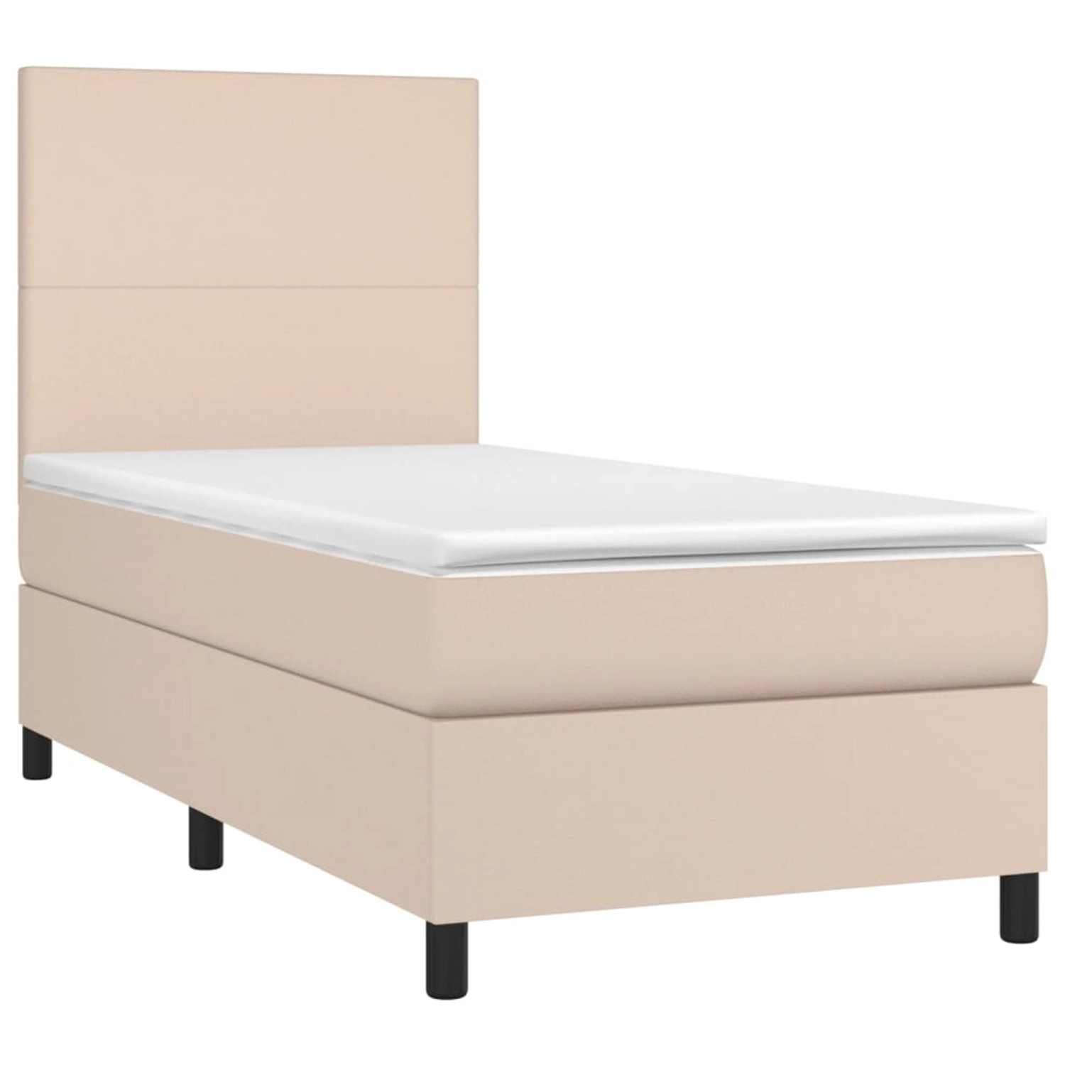 vidaXL Boxspringbett mit Matratze & LED Cappuccino-Braun 90x200cm 3135806 günstig online kaufen