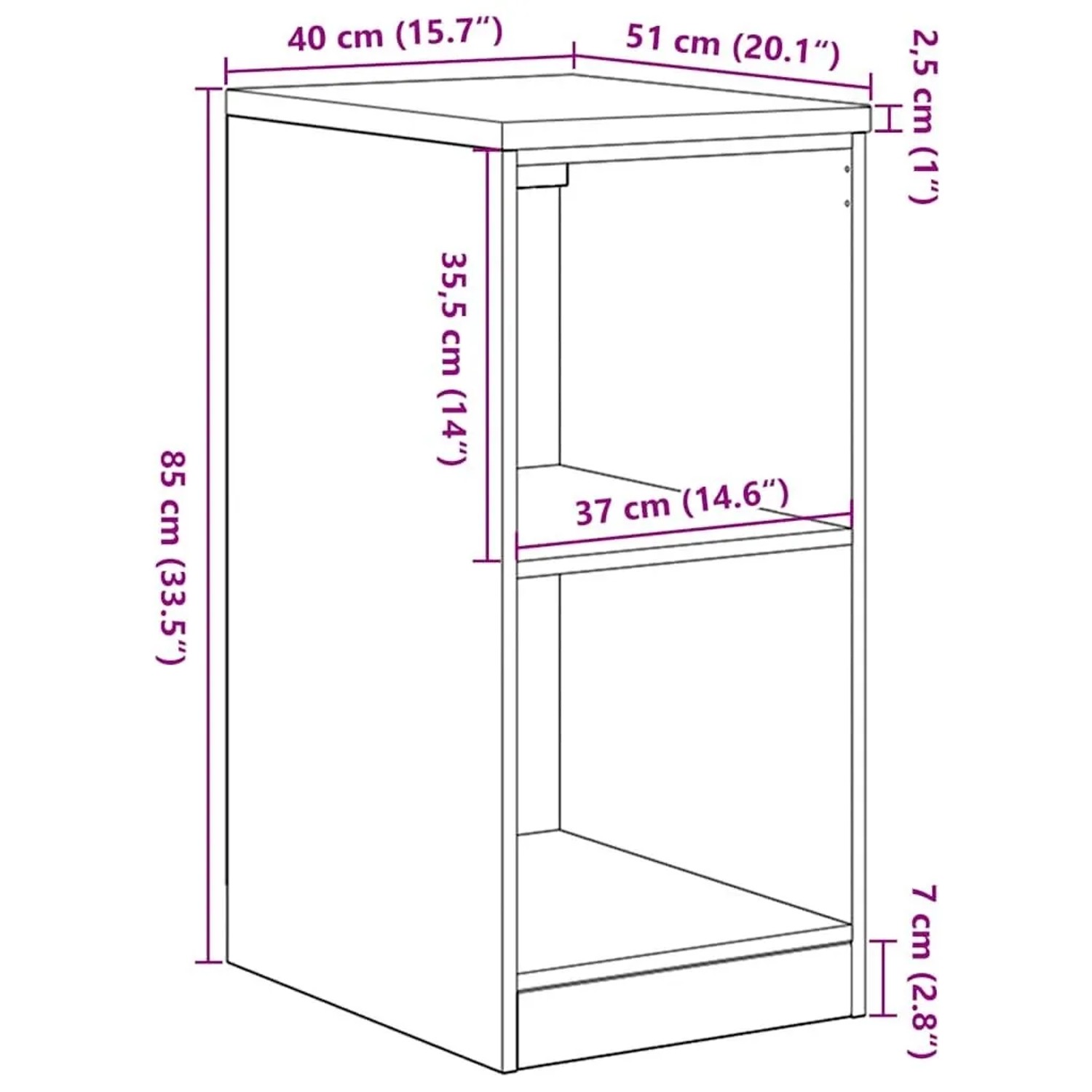 vidaXL Garagen-Aufbewahrungsschrank 40x51x85 cm Massivholz Kiefer 860541_10