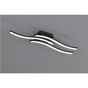 Moderne, 3-flammige LED-Deckenleuchte Route in Schwarz matt. Elegante Deckenlampe für Wohnräume.