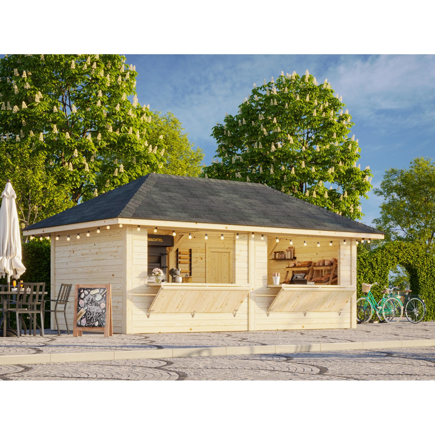 Palmako Marktstand Bianca Set 111 588 x 300 cm Lackiert Weiß FSC® günstig online kaufen