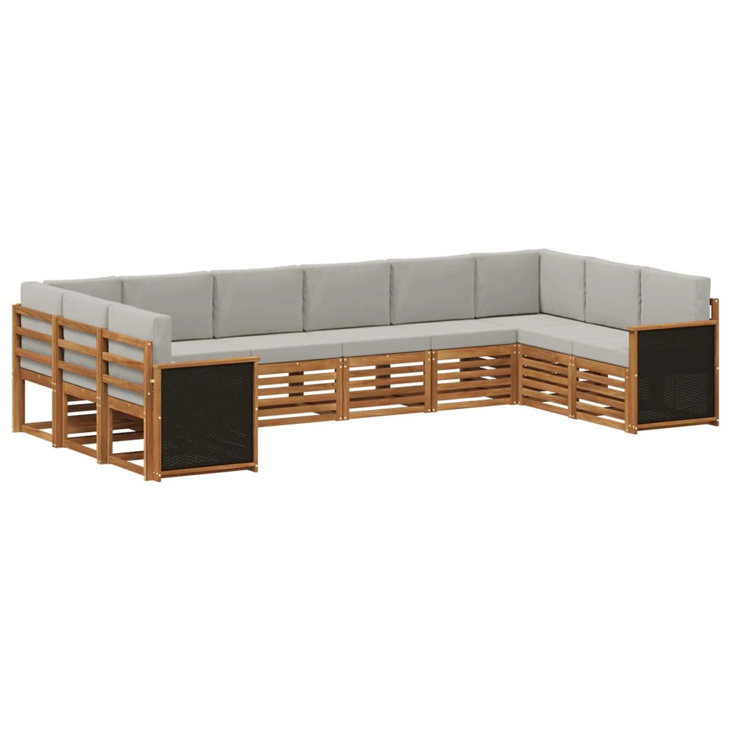vidaXL Ecksofa Set mit Kissen 7 Stk Natur und Hellgrau 3384882