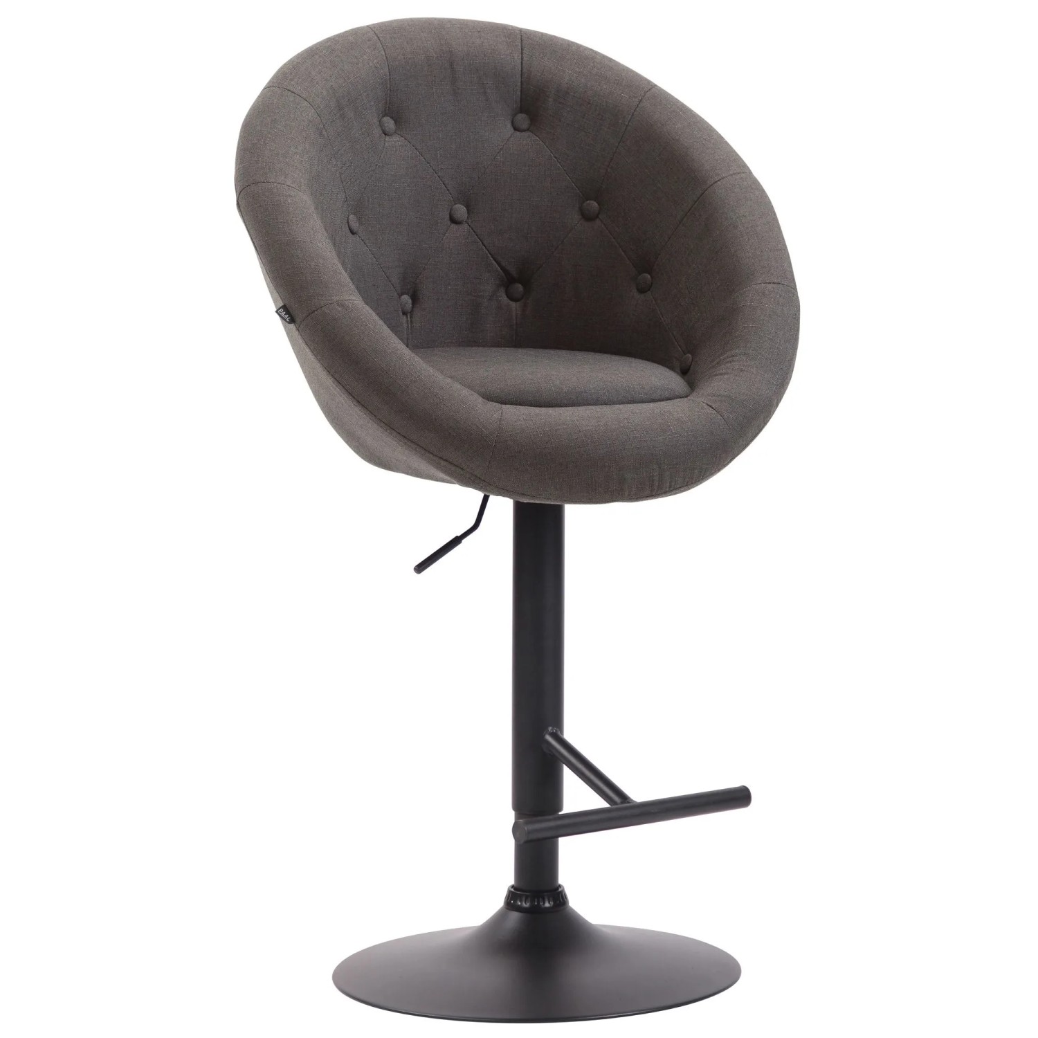 CLP Barhocker London V2 Stoff Dunkelgrau/Schwarz
