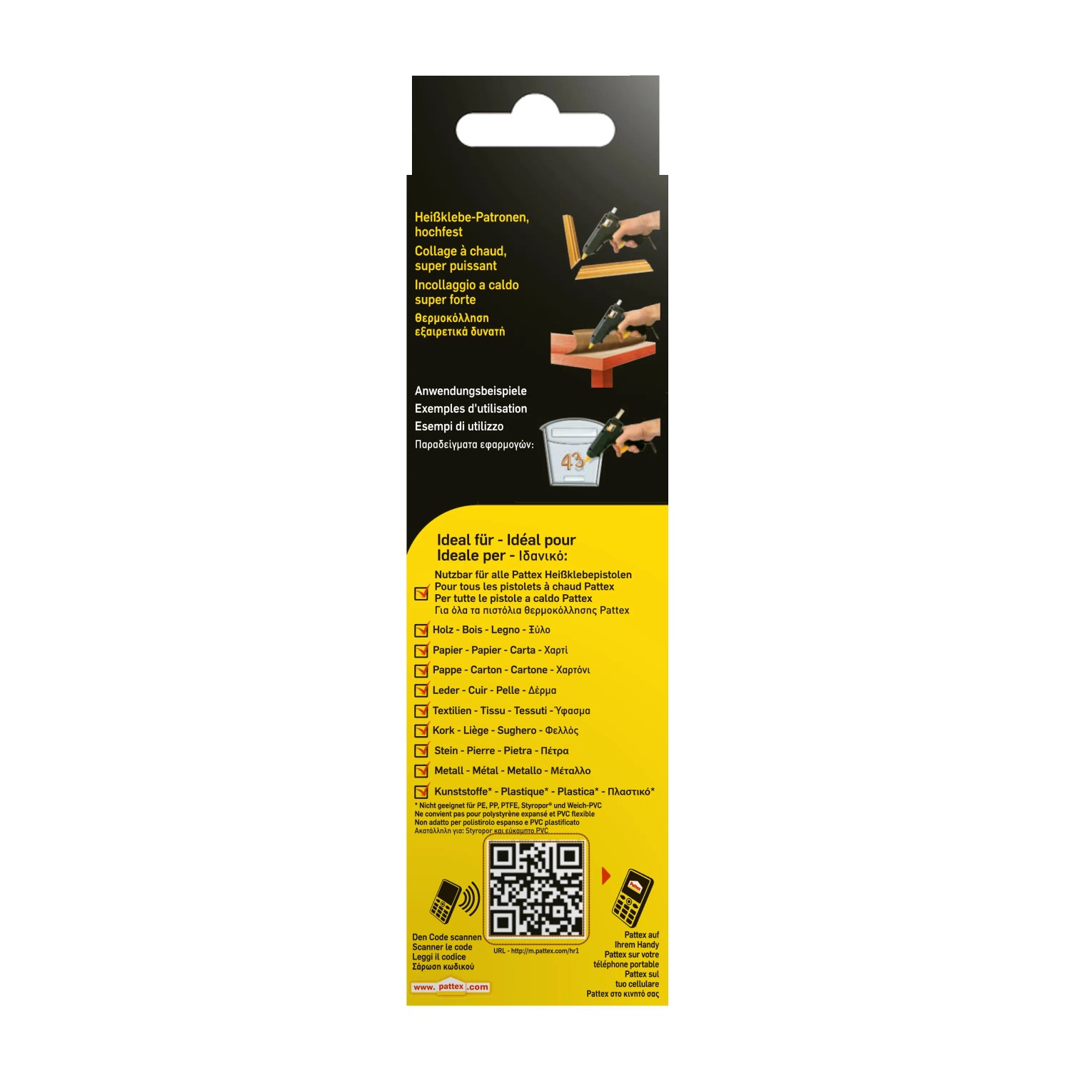 Pattex Heißkleber Sticks Hotmelt, 10 transparente Klebesticks für Heißklebepistolen.