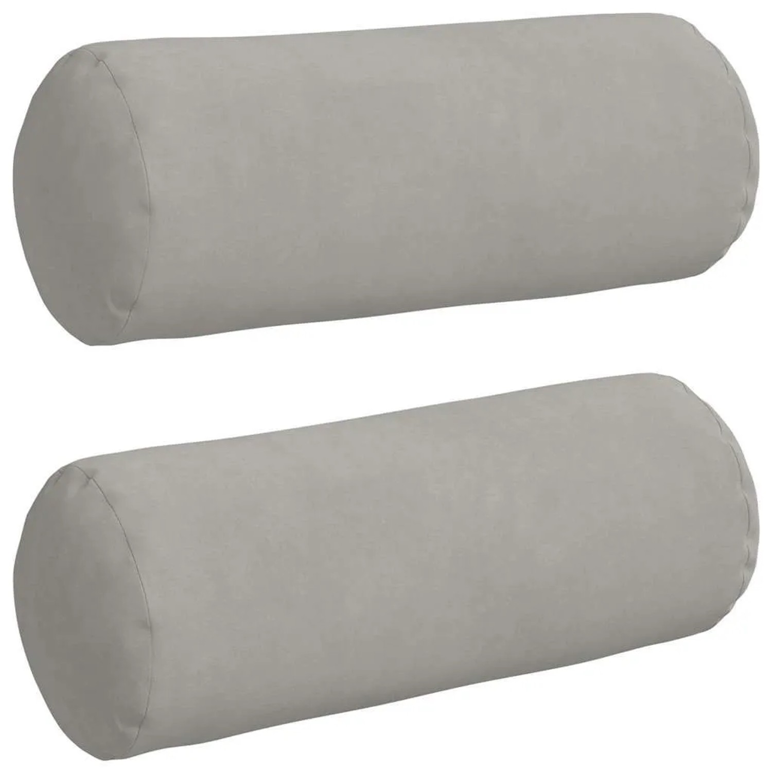 vidaXL Bolsterkissen 2 Stück Hellgrau Ø 15 x 40 cm Mikrofaserstoff 42014298