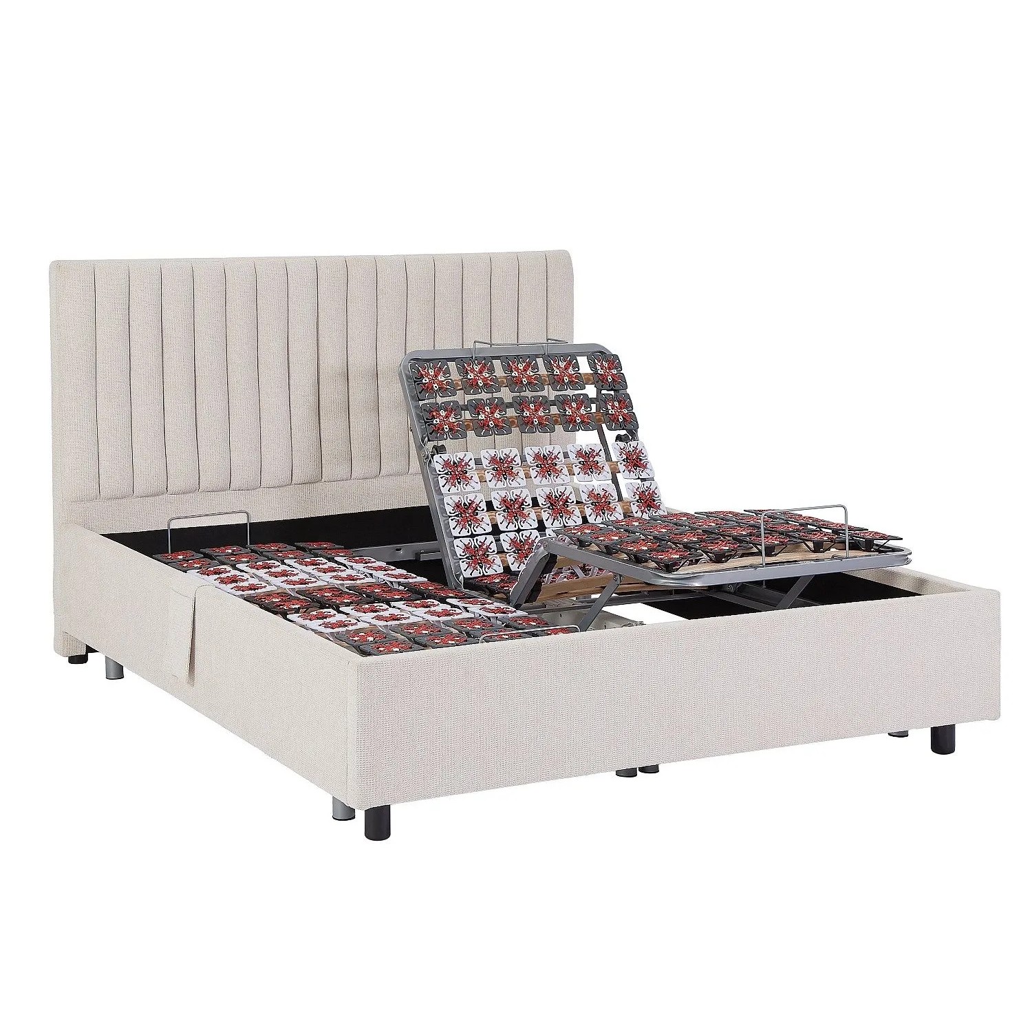 Vente-unique Bett Mit Elektrischem Lattenrost Nalu Beige 204 cm  12 cm