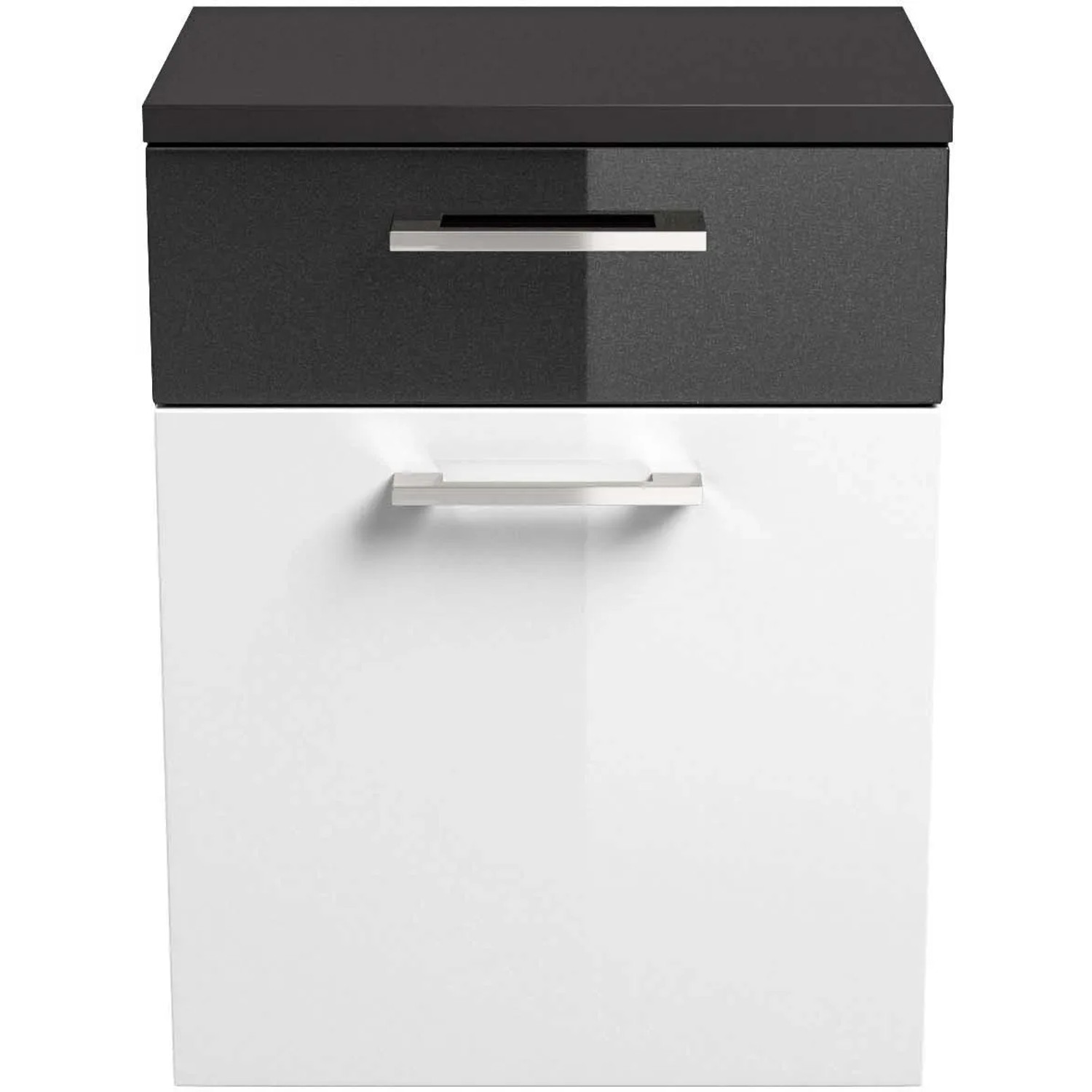 Posseik Bad-Hängeschrank Rima, anthrazit/weiß, 40 cm breit, mit Schublade und Softclose.