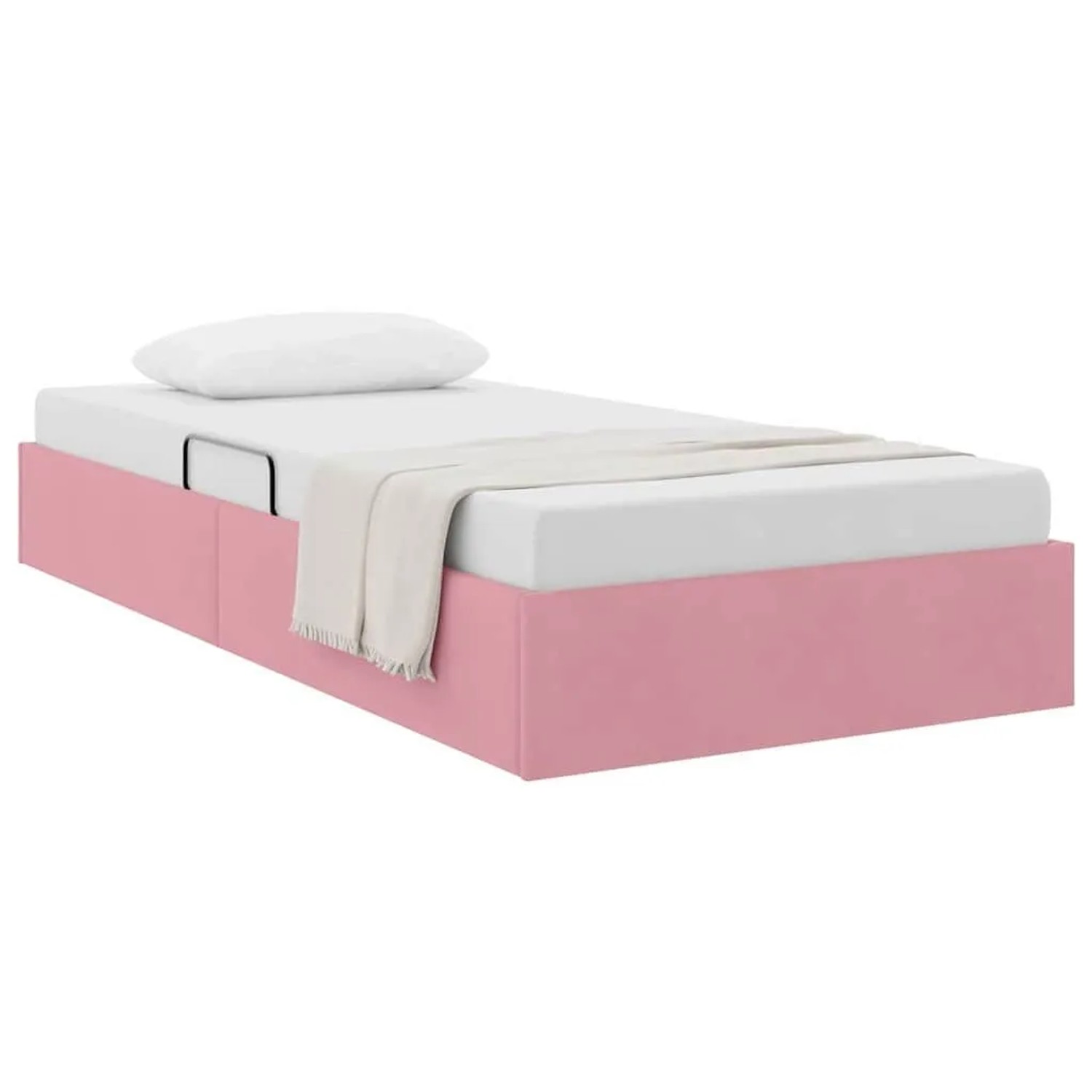 vidaXL Aufbewahrungsbett mit Kopfteil Rosa 90 x 200 cm Samt 3370075