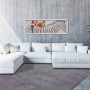 Lalee Kurzflorteppich Velluto 400 Silver, 80x150 cm im Wohnzimmer.