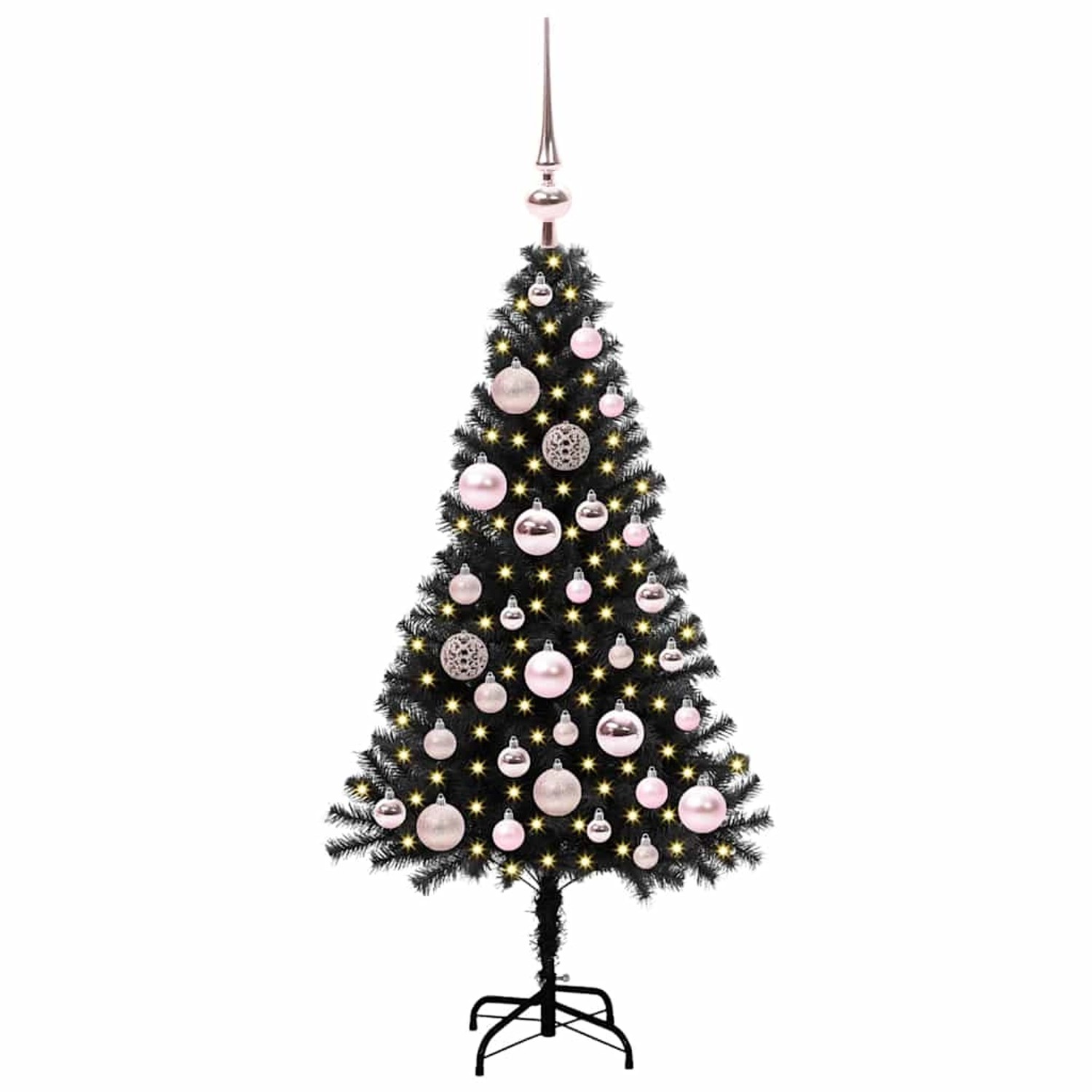 vidaXL Weihnachtsbaum mit 150 LEDs mit Ständer Schwarz 120 cm PVC 3396458