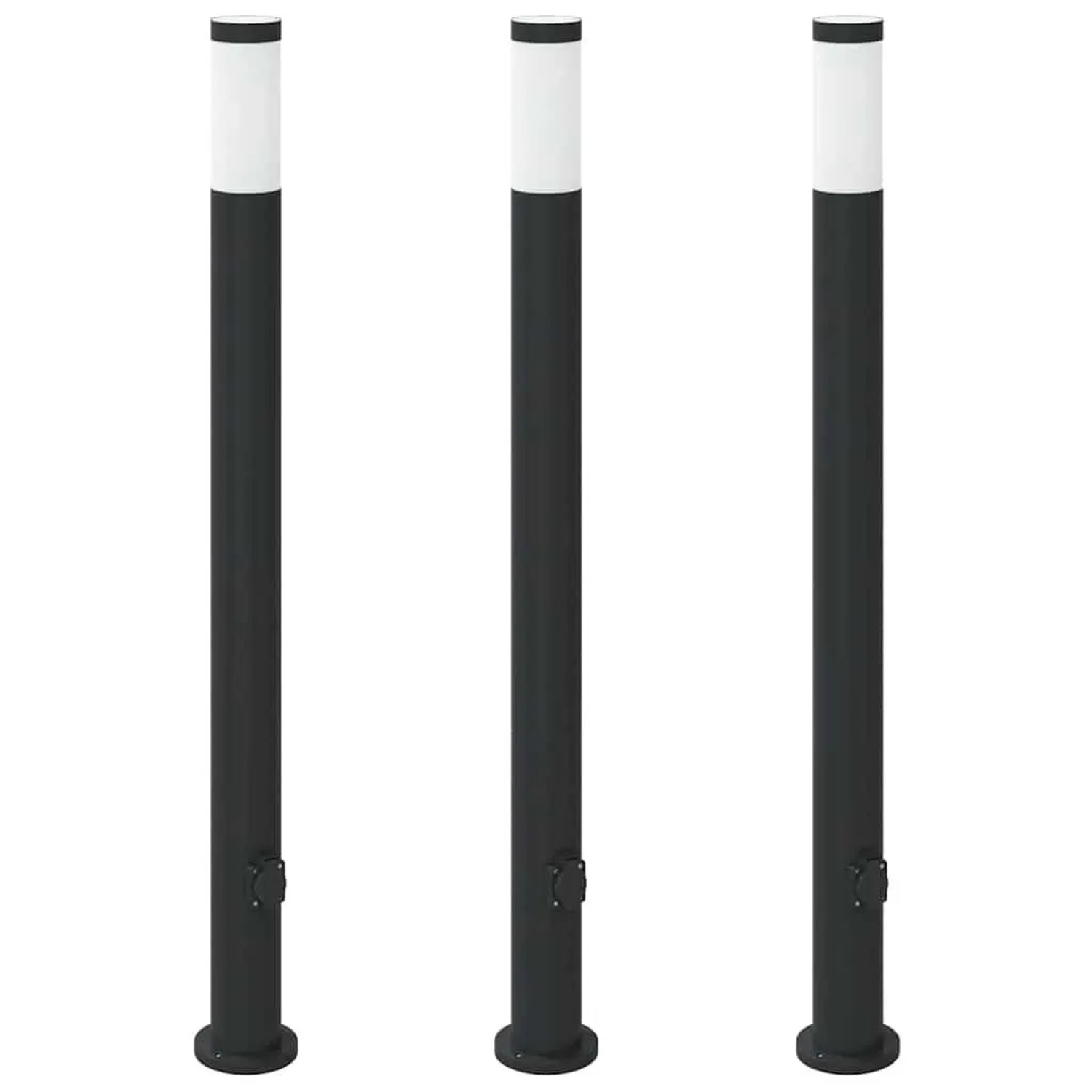 vidaXL Pollerleuchten mit Auslass 3er 110 cm Edelstahl IP44 4006040