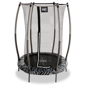EXIT Tiggy Junior Trampolin, Ø140cm, schwarz-grau mit Sicherheitsnetz. Gartentrampolin für Kinder.