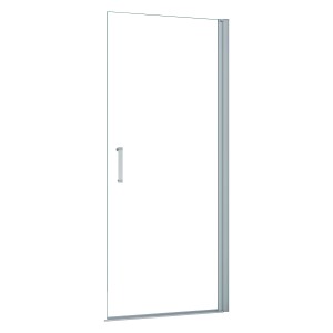 AICA Walk In Duschkabine 90x185cm mit Alu Rahmen in Silber Matt und Klarglas